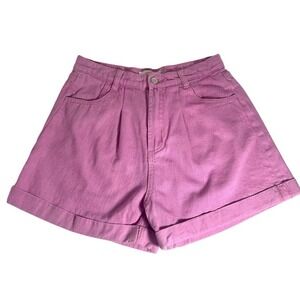Iden Ditto High Waisted Pink Cotton Roll‎ Hem Casual  Summer Women's M